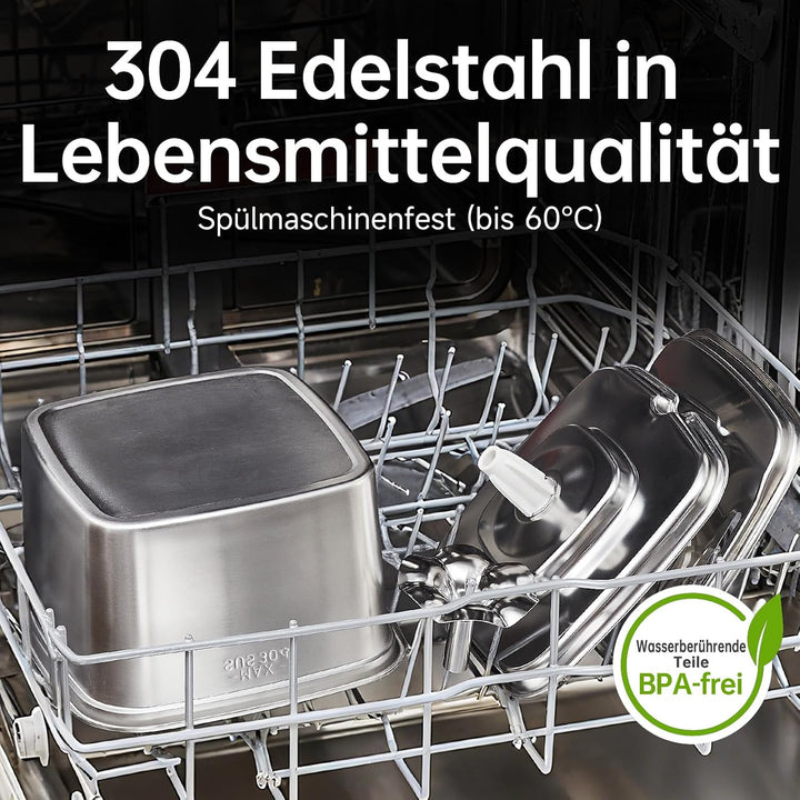 Veken Edelstahl-Katzenbrunnen, Gewinner des Innovation Award, 3,2 L Automatischer Trinkbrunnen für K