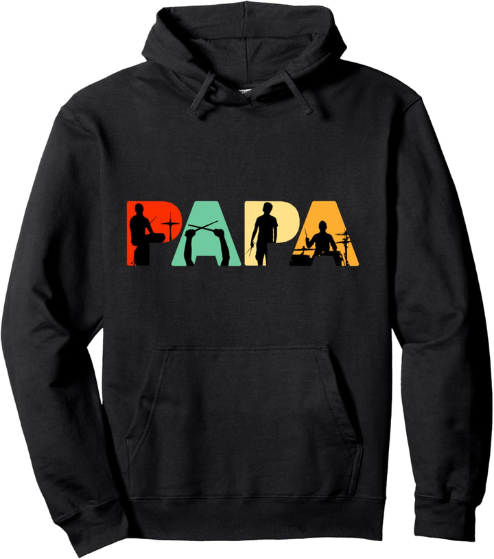 Retro Schlagzeug Papa Lustig Papa Schlagzeuger Pullover Hoodie