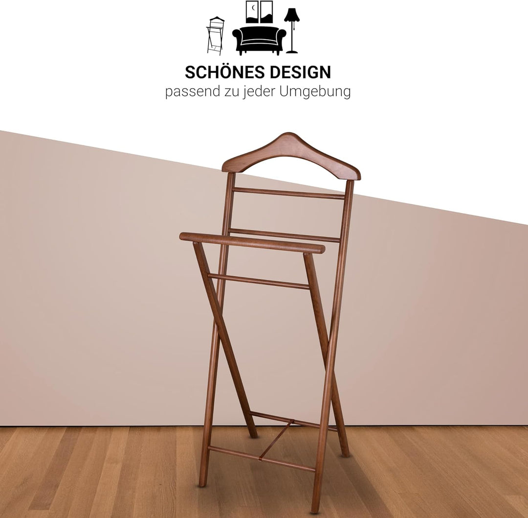 2er Set Stummer Diener aus Massiv Holz - klappbarer Herrendiener und Butler - fertig montierter Dame