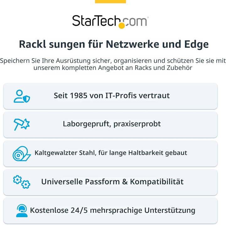 StarTech.com 8HE Netzwerkschrank 19 Zoll - Wandhalterung für Patchpanel/Netzwerk geräte - 13,75 Zoll