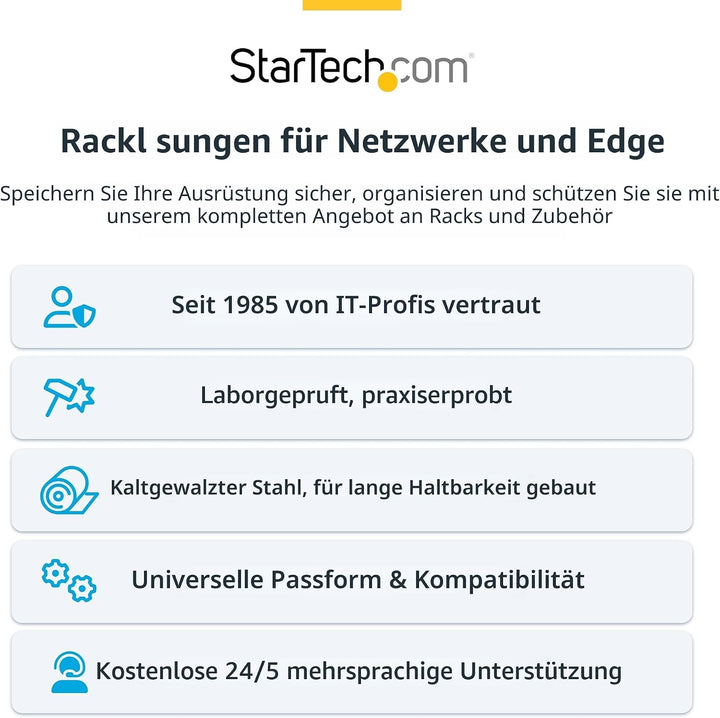StarTech.com 6HE Netzwerkschrank 19 Zoll 6HE für Wandmontage - 14 Zoll tief - kleiner serverschrank/