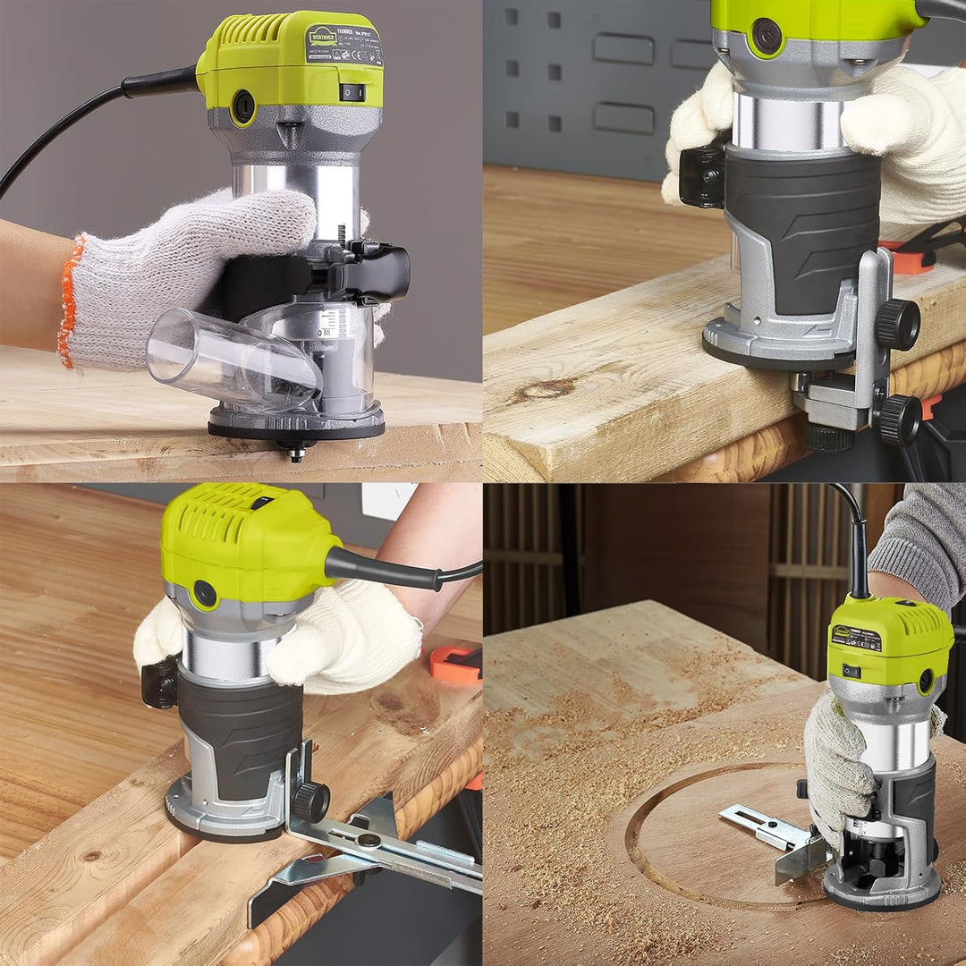 DEWINNER Holzfräse Oberfräse, Oberfräse Trimmer Router Elektrische Fräsmaschine Holzwerkzeug 710 W,