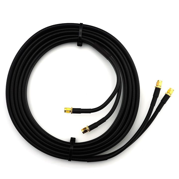 12m RP-SMA Stecker auf RP-SMA Stecker Doppel-Koaxialkabel — HF-240 (LMR 240 Äquivalent) Twin Verläng