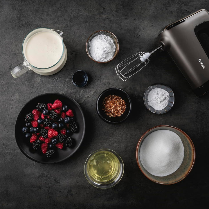 Tefal HT650E Power Mix Silence Handmixer | 600 Watt | variabler Geschwindigkeitsregler | Turbo- und