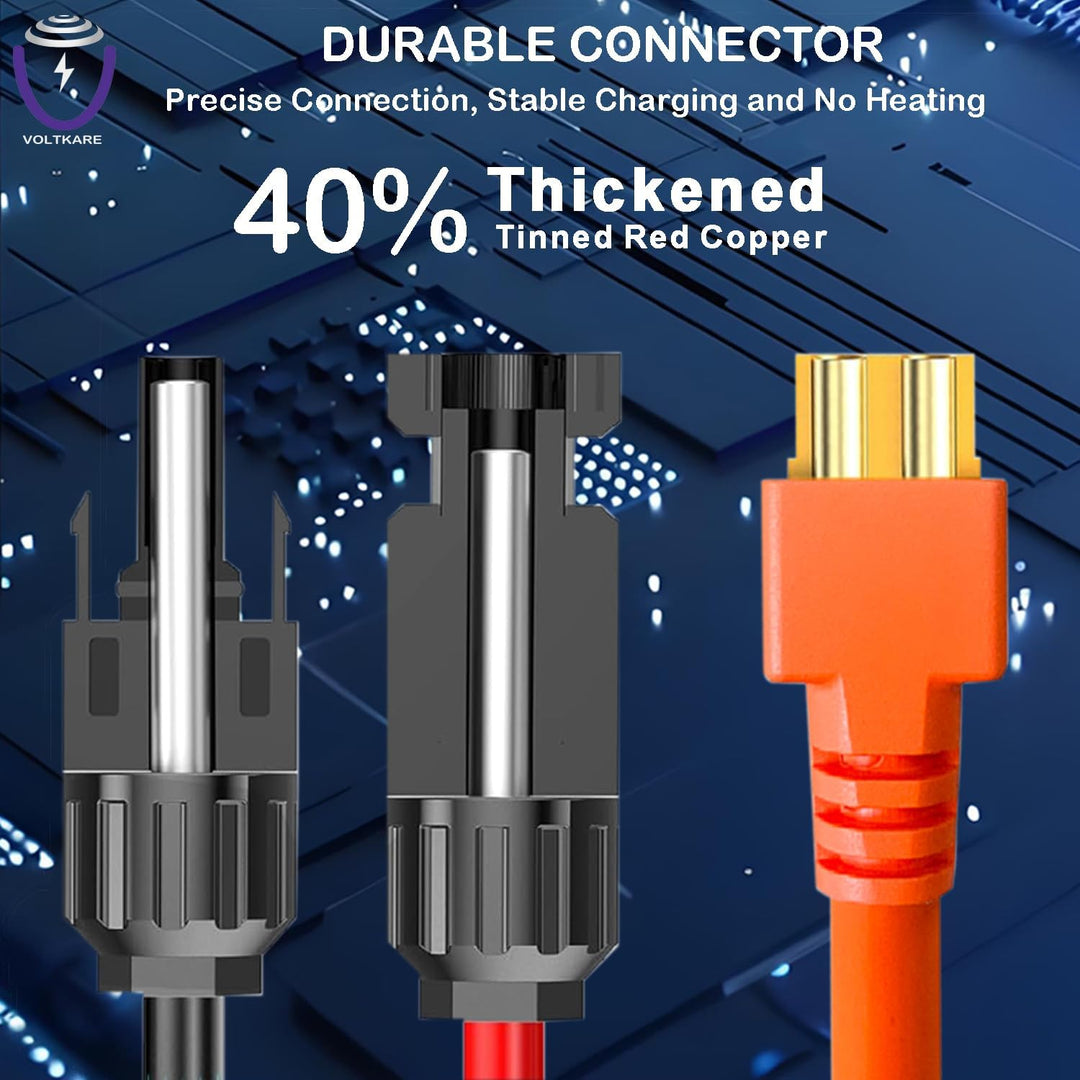 Solar Verlängerungskabel mit XT60I Adapter, 2,5m 12AWG+14AWG Hochstrom Ladekabel für EcoFlow, Anker