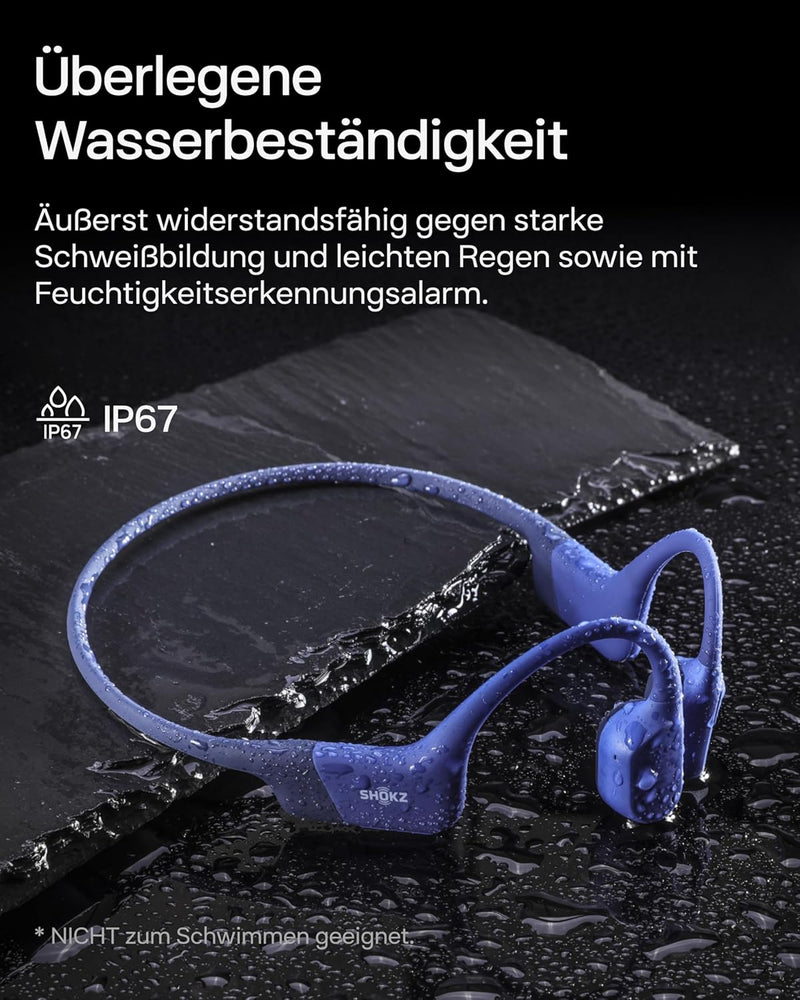 SHOKZ OpenRun Knochenschall Kopfhörer, Open-Ear Sport Bluetooth Kopfhörer mit Noise-Cancelling Mikro