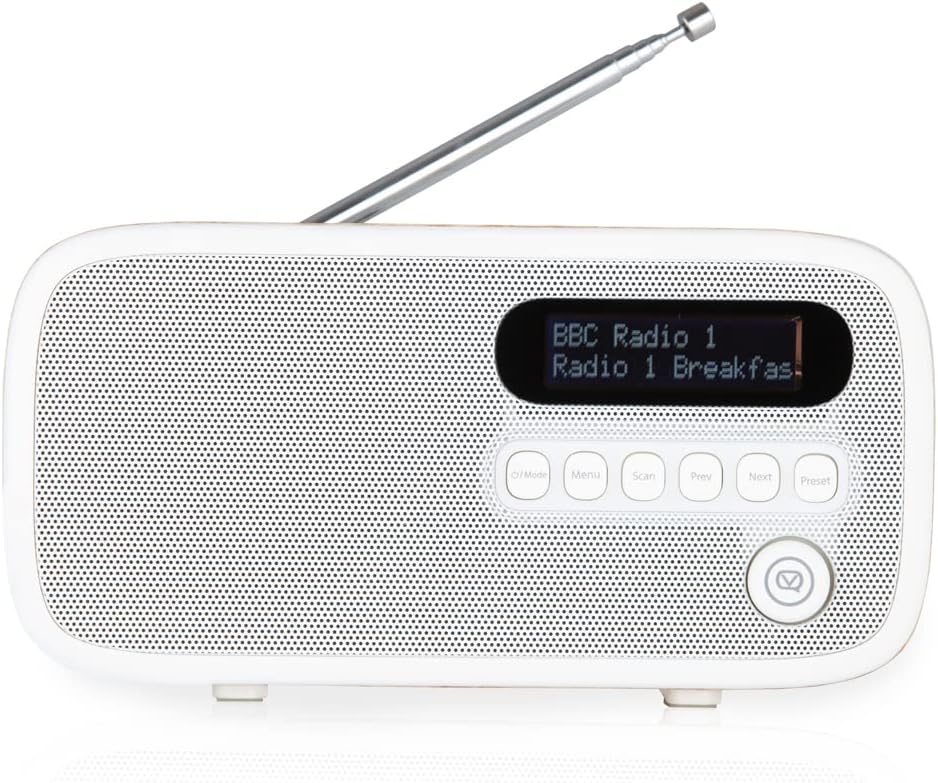 VQ Dexter Radio DAB Plus/DAB mit FM, 3 Watts Stereo Lautsprecher und LCD Bildschirm - Batteriebetrie