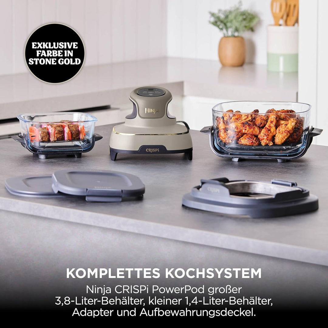 Ninja CRISPi tragbare Air fryer Heissluftfritteuse, 3,8 l, 4-in-1: Heissluftfrittieren, Braten, Warm
