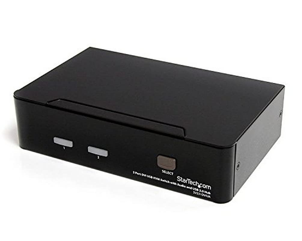 StarTech.com 2 Port DVI USB KVM Switch mit Audio und USB 2.0 Hub - 2-fach Dual DVI-I USB Umschalter,