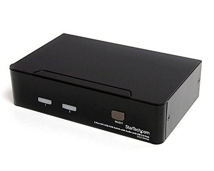 StarTech.com 2 Port DVI USB KVM Switch mit Audio und USB 2.0 Hub - 2-fach Dual DVI-I USB Umschalter,