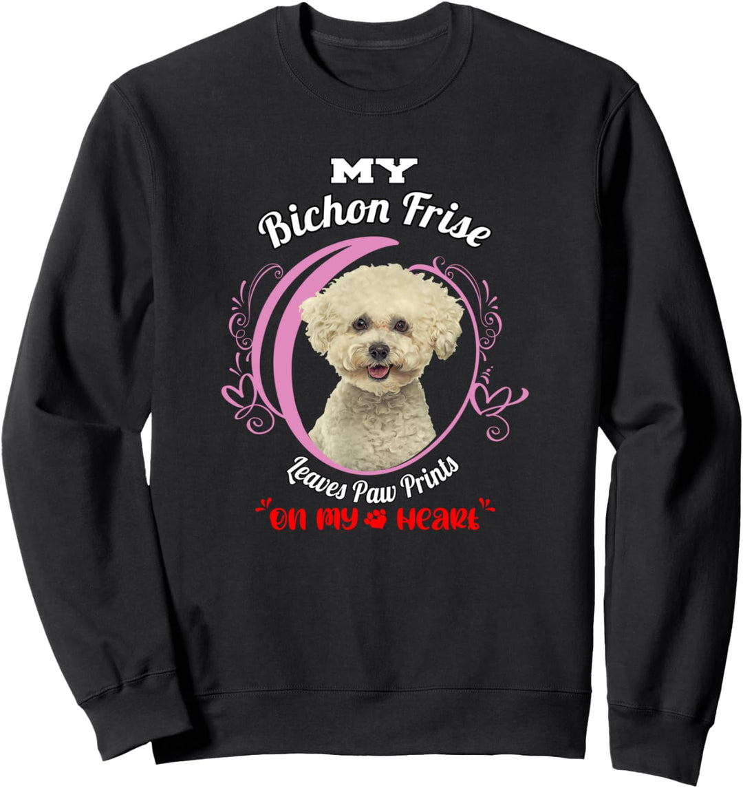 Bichon Frise Hundebesitzer Paw Prints Sweatshirt