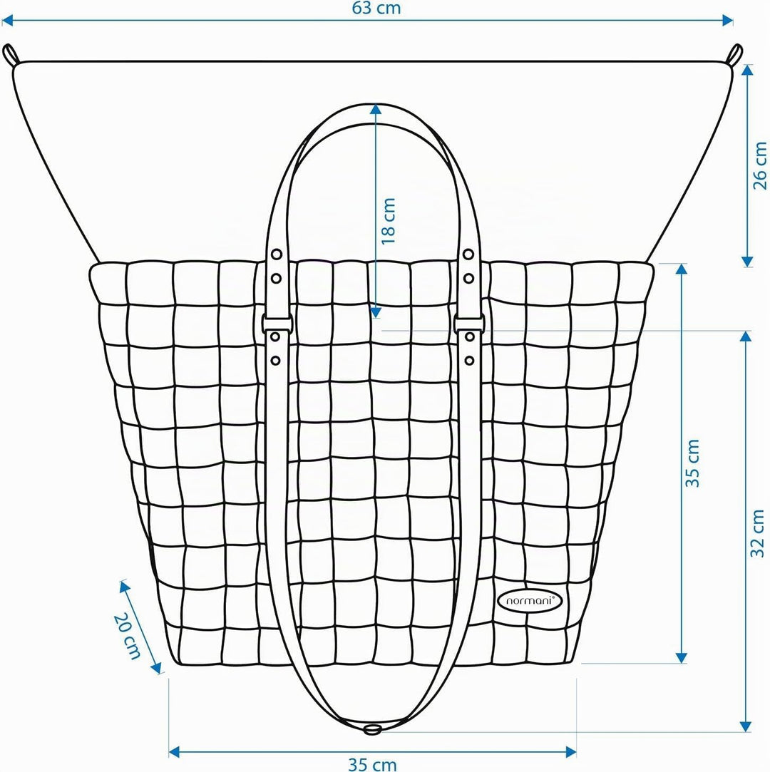 normani Grosser Einkaufskorb 25 L Shopper Einkaufstasche Strandtasche mit langen Henkel Farbe Dusty