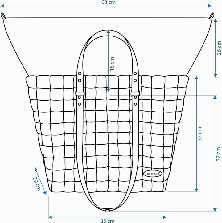 normani Grosser Einkaufskorb 25 L Shopper Einkaufstasche Strandtasche mit langen Henkel Farbe Dusty
