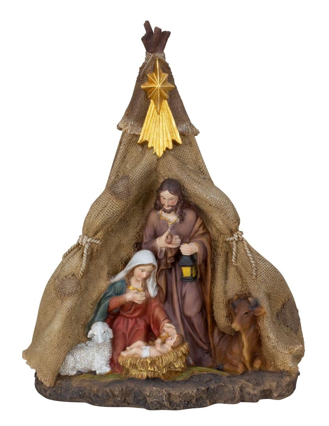 LB H&F Krippenszene Weihnachtskrippe Krippe Maria Josef Jesuskind Tischkrippe Stern Bethlehem (Kripp