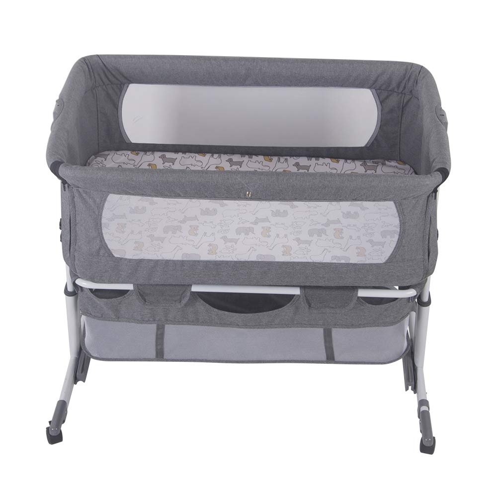 3 in 1 Babybett 5 Fach Höhenverstellung und Neigungsverstellung mit Bremse Stubenwagen Beistellbett