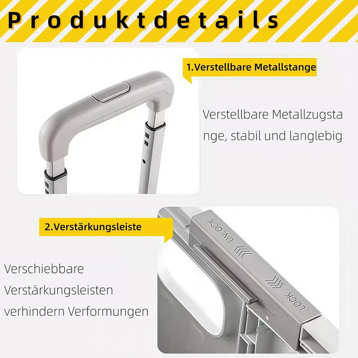 50L Einkaufstrolley Klappbar, für Einkauf &amp; Picknick,Hellgrau | Trolley Einkaufstrolley, mit Telesko