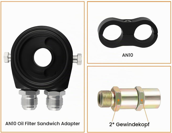 maXpeedingrods Ölkühler 13 reihe AN10 Universal Motor Getriebe Ölkühler 3/4 "UNF16 Schläuche Kit sch