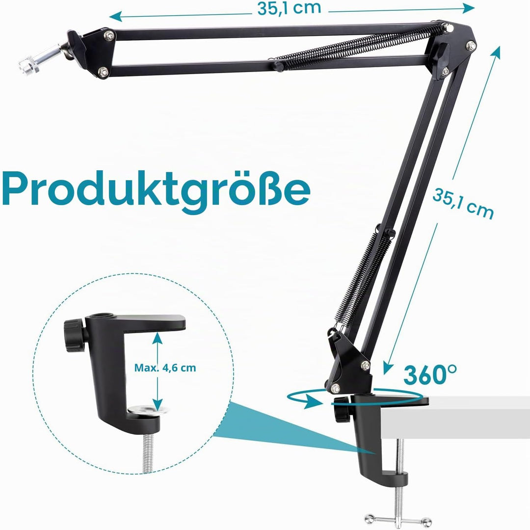 Blue Yeti Mikrofon Arm mit Popschutz Professioneller Mikrofon Ständer Kompatibel mit Blue Yeti, Yeti