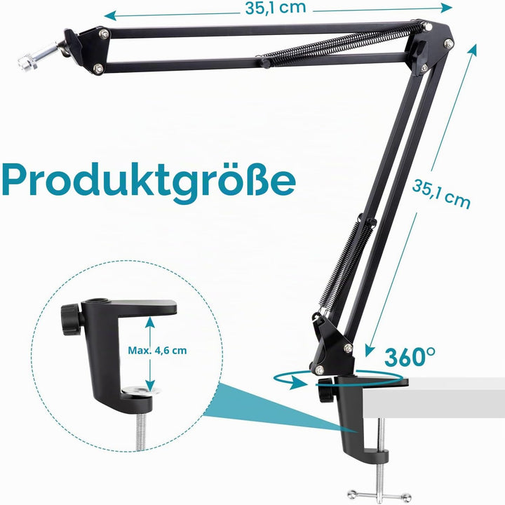 Blue Yeti Mikrofon Arm mit Popschutz Professioneller Mikrofon Ständer Kompatibel mit Blue Yeti, Yeti
