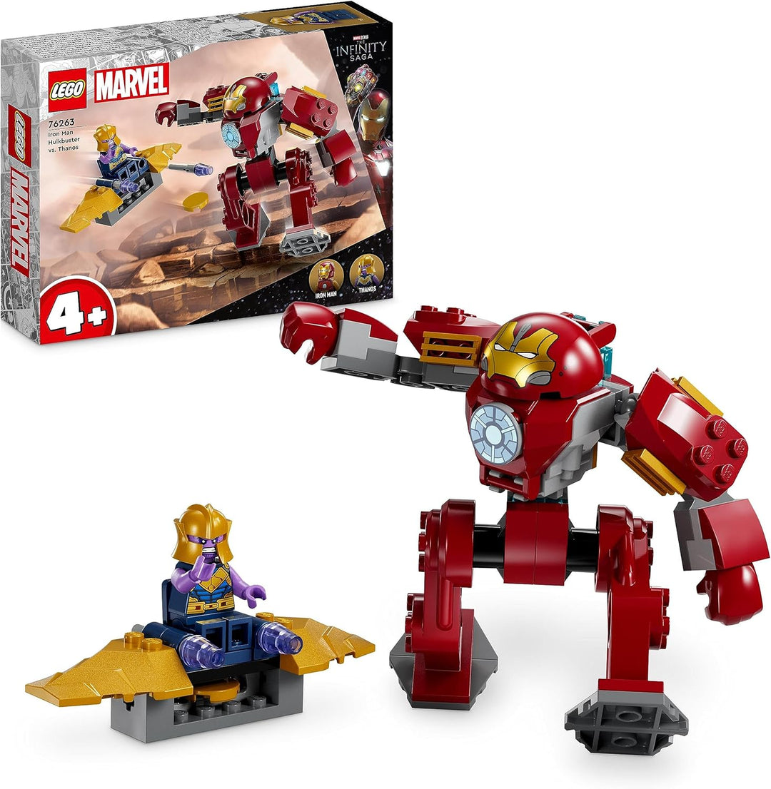 LEGO Marvel Iron Man Hulkbuster vs. Thanos Set für Kinder ab 4 Jahren, Superhelden-Action basierend
