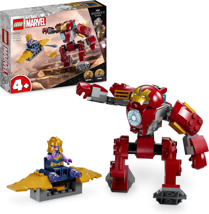 LEGO Marvel Iron Man Hulkbuster vs. Thanos Set für Kinder ab 4 Jahren, Superhelden-Action basierend