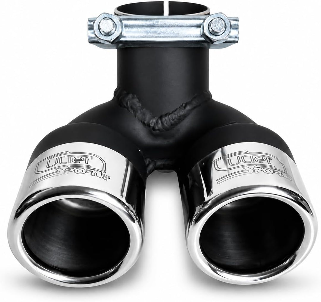 CARTUNER® Auspuffblende 451 Facelift 2x60mm Edelstahl in Sportauspuff Optik