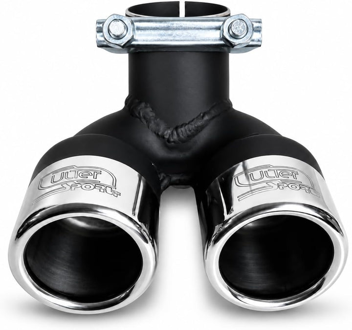 CARTUNER® Auspuffblende 451 Facelift 2x60mm Edelstahl in Sportauspuff Optik