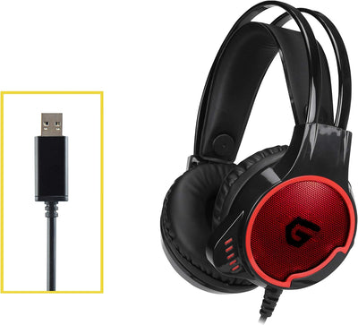 Conceptronic ATHAN01B, PC-Headsets - Schwarz/Rot