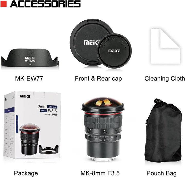Meike Optics MK 8mm f3.5 Fisheye-Objektiv Ultra-Weitwinkel für Fuji