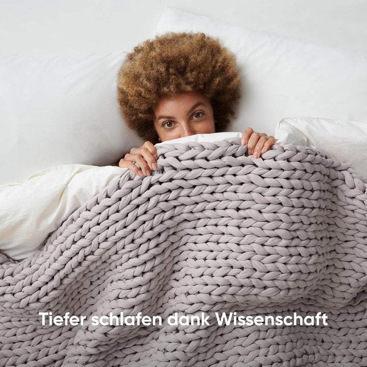 Bearaby Handgestrickte gewichtete Decken aus Baumwolle für Erwachsene – Grobstrickdecke – nachhaltig