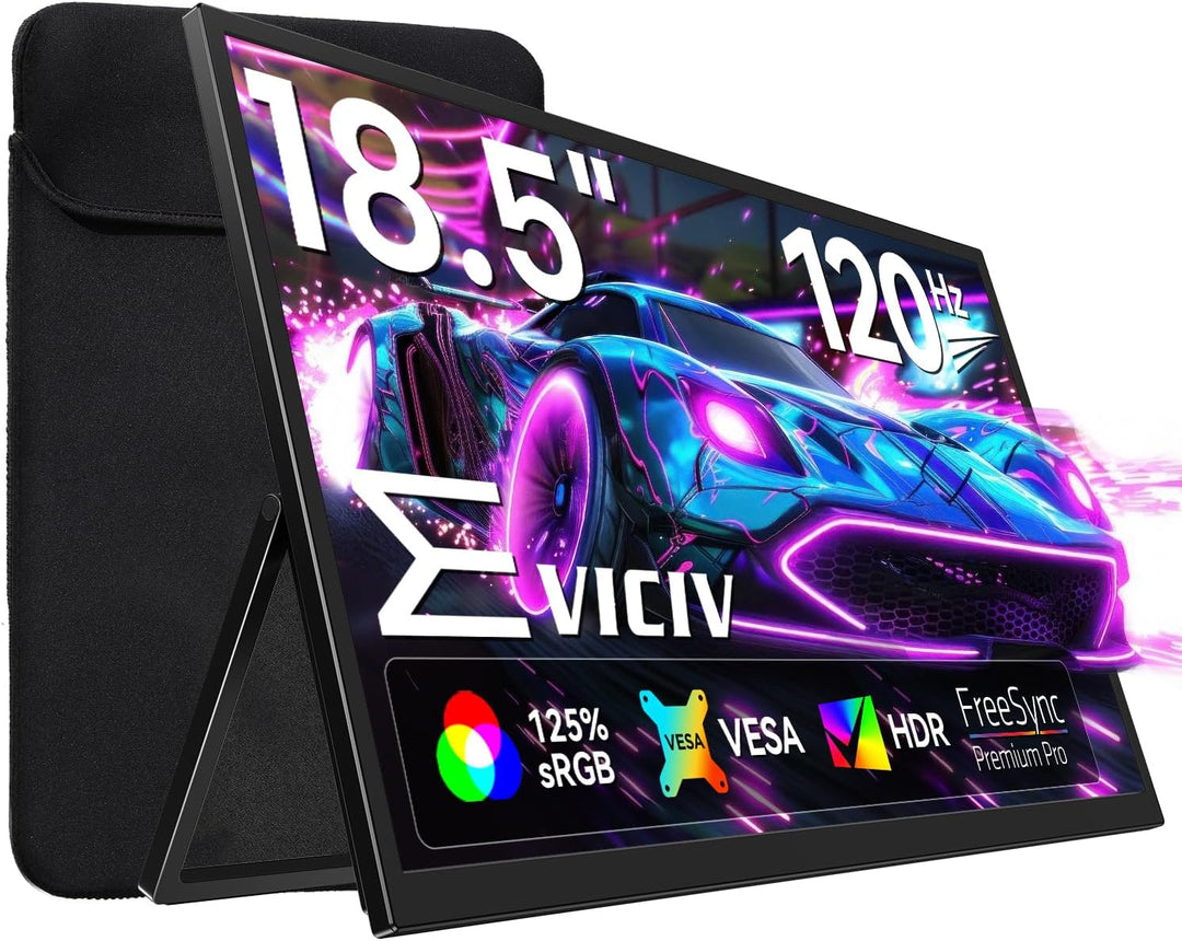 EVICIV Portable Monitor, 18,5 Zoll 120Hz Tragbarer FHD 1080P IPS Mobiler Display Zweiter Bildschirmm