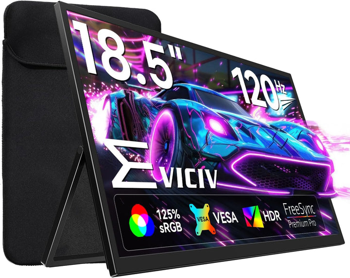 EVICIV Portable Monitor, 18,5 Zoll 120Hz Tragbarer FHD 1080P IPS Mobiler Display Zweiter Bildschirmm