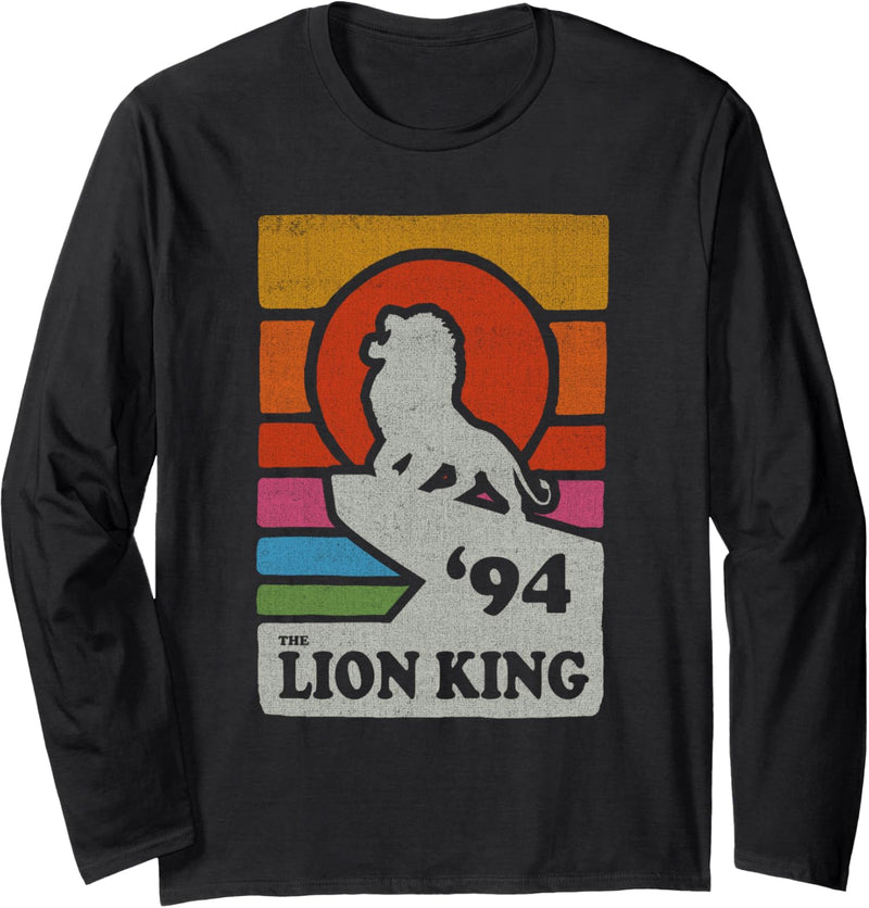 Disney The Lion King Pride Rock Retro Line Art Poster Langarmshirt