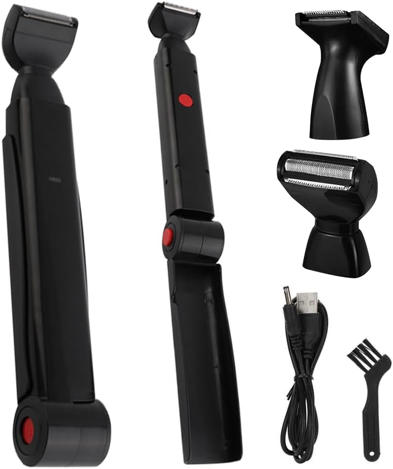 Rückenrasierer Herren, Verstellbare Körperrasierer Herren mit Doppelmesserkopf und Ergonomischer Arm