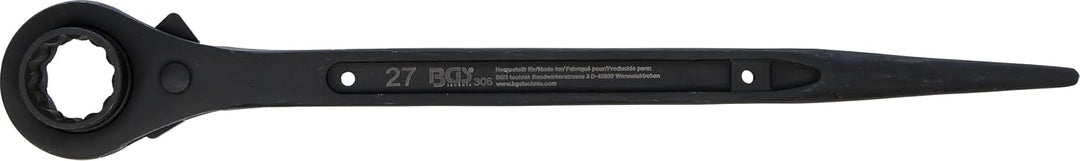 BGS 306 | Gerüstbauer-Knarre | SW 27 x 32 mm | CV-Stahl | Gerüstbauratsche / Gerüstbauknarre | recht