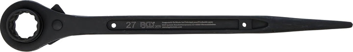 BGS 306 | Gerüstbauer-Knarre | SW 27 x 32 mm | CV-Stahl | Gerüstbauratsche / Gerüstbauknarre | recht