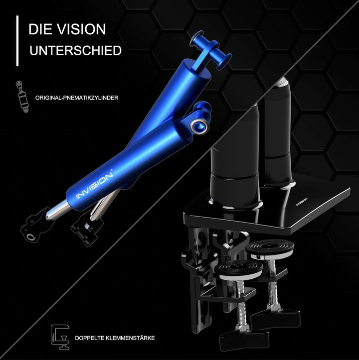 Invision Monitor Halterung 2 Monitore für 19 bis 32-Zoll-Bildschirme – VESA 75 &amp; 100 mm Schreibtisch