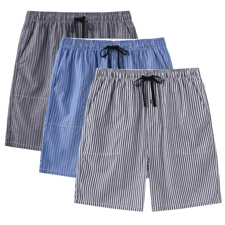 MoFiz Herren Kurze Pyjamahose Baumwolle Schlafshorts Karierte Schlafanzughose Freizeithose Karo Loun