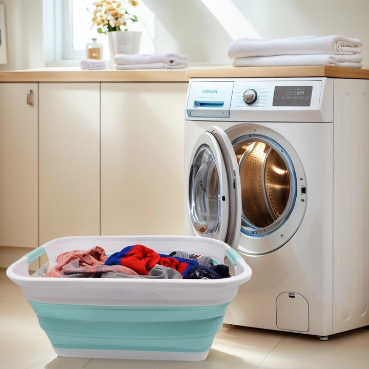 SAMMART 41L Collapsible Plastic Laundry Basket - Foldable Pop Up Storage Container/Organizer - Porta