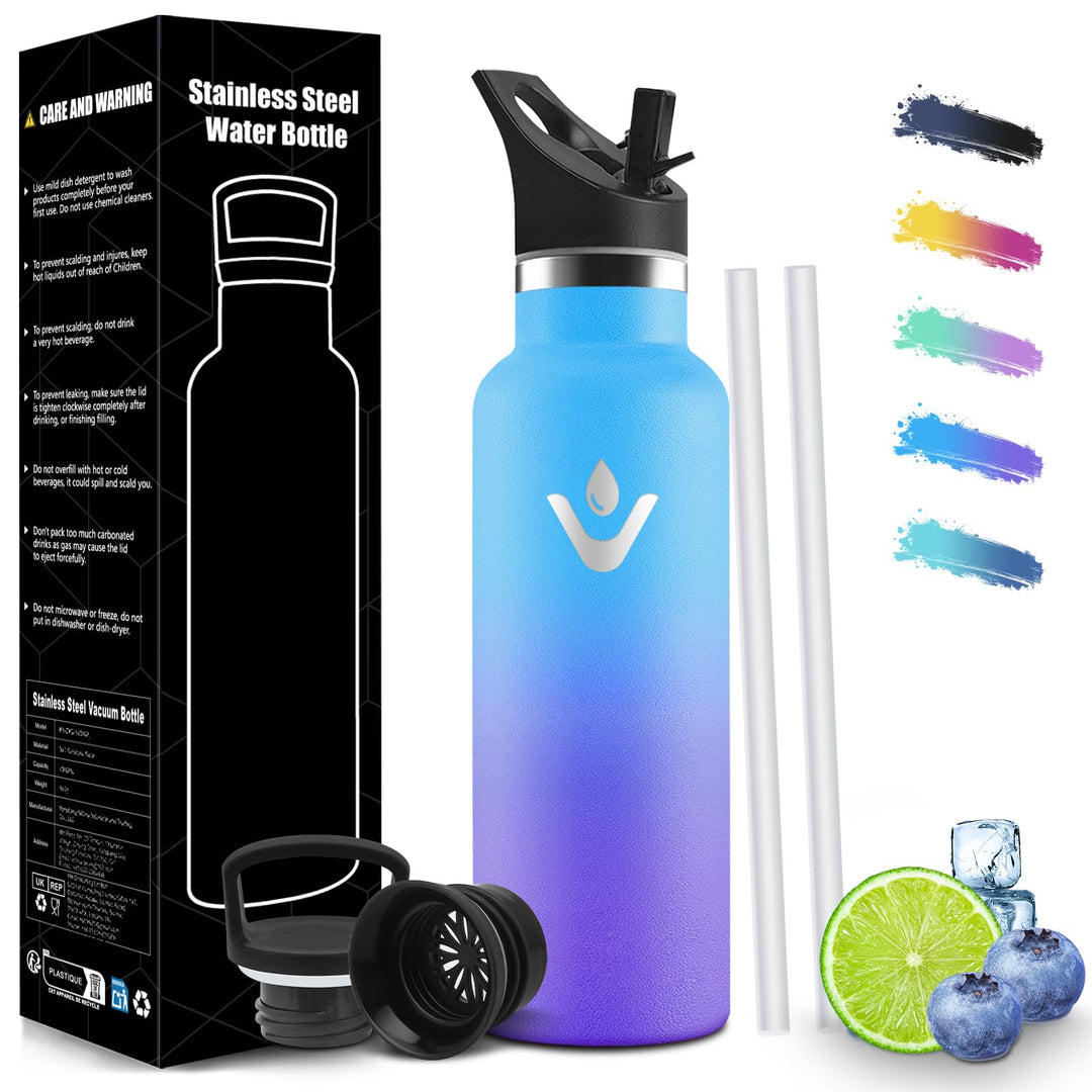HoneyHolly Trinkflasche 750ML, BPA-Frei, Trinkflasche Edelstahl, Auslaufsichere Isolierflasche Doppe
