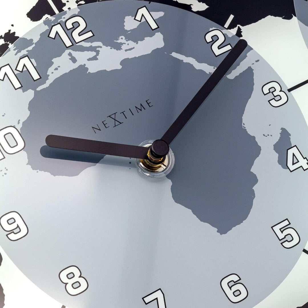NeXtime Wanduhr "MONDIAL", mit 3 Ziffernblätter, aus Glas, 50 x 18,6 cm