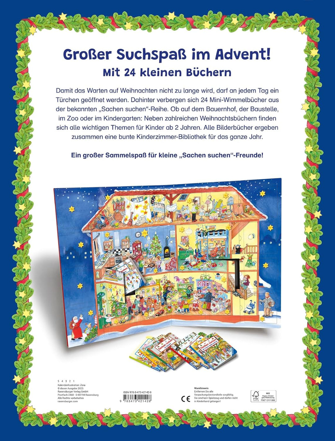 Mein grosser Sachen suchen Adventskalender, dekorativer Aufstellkalender ab 2 Jahren: Mit 24 Pappbil
