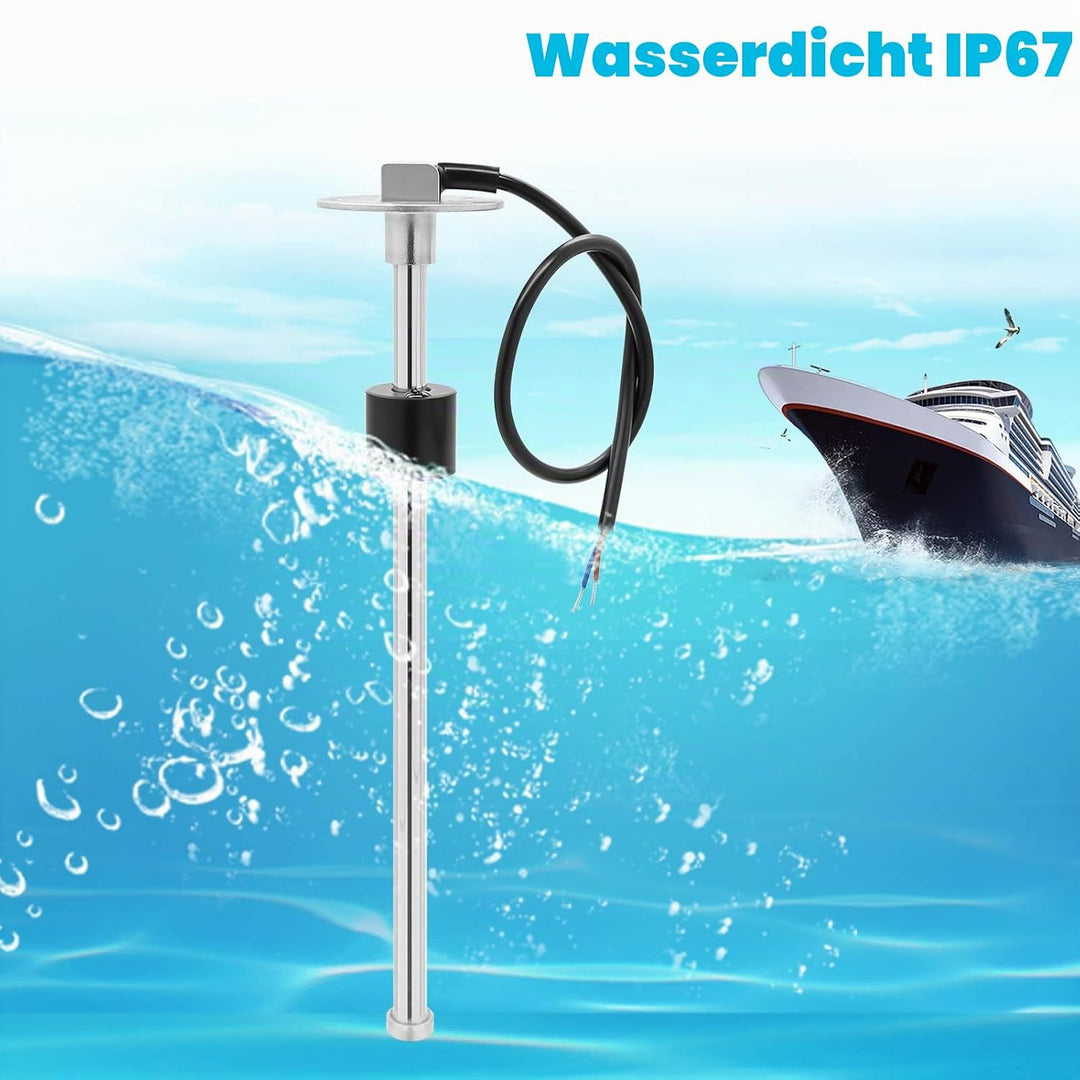 Füllstandssensor 175mm, 0-190Ohm Brenngasgeber Edelstahl-Kraftstoffsendeeinheit Wasserstandsanzeige-