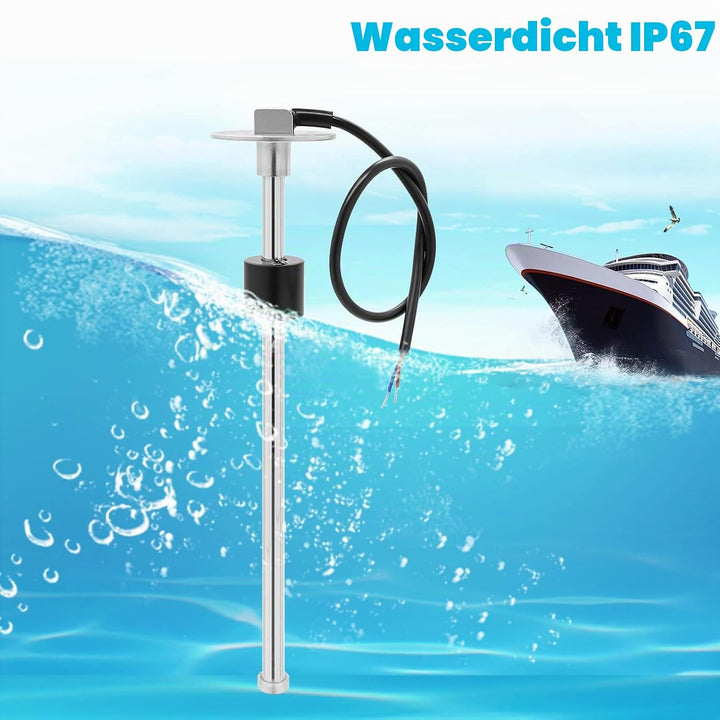 Füllstandssensor 175mm, 0-190Ohm Brenngasgeber Edelstahl-Kraftstoffsendeeinheit Wasserstandsanzeige-