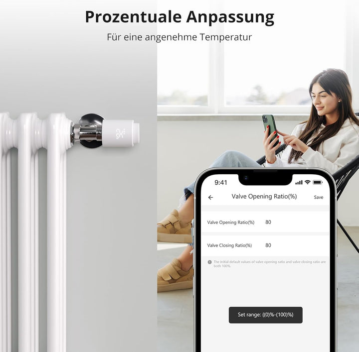 SONOFF TRVZB Zigbee Smartes Heizungsthermostat,4 Stück Smarte Heizkörperthermostat, Energiesparen, Z