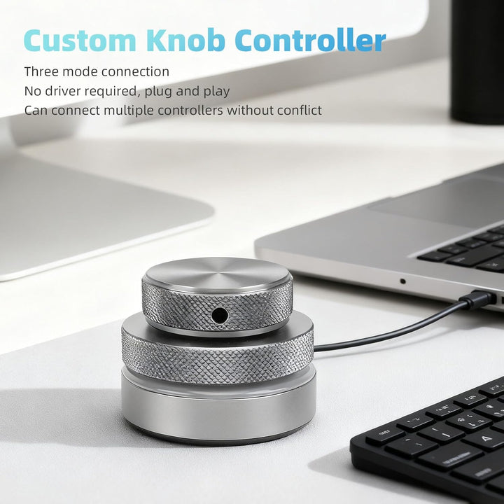 VBESTLIFE Lautstärkeregler mit Multifunktionaler Anpassung, 2,4-G-Bluetooth-USB-C-Kabeloptionen, 360