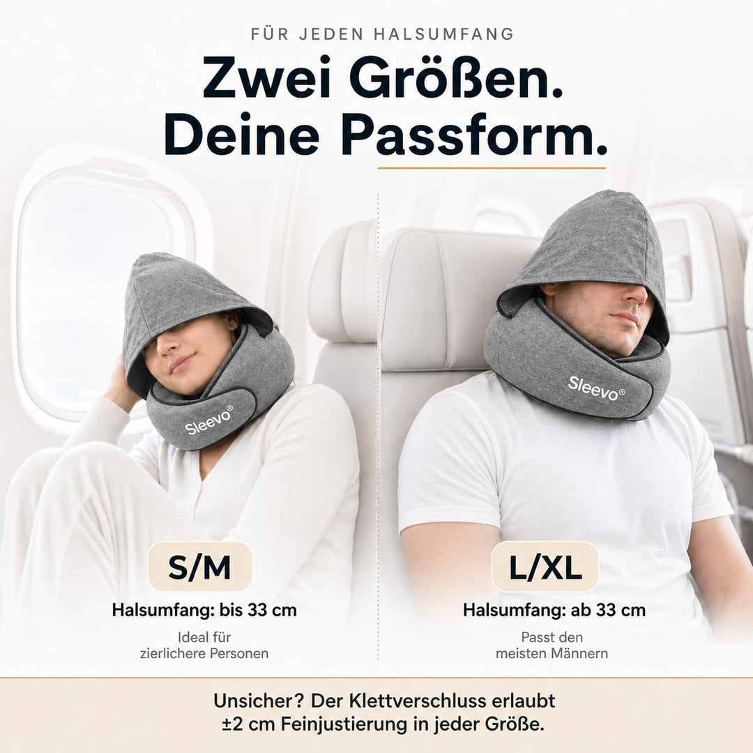 Pro Nackenkissen mit Kapuze &amp; Memory Foam – Ergonomisches Reisekissen für Flugzeug, Zug &amp; Auto – Nac