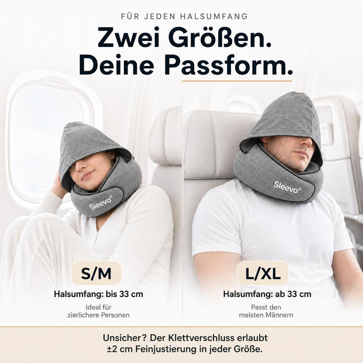 Pro Nackenkissen mit Kapuze &amp; Memory Foam – Ergonomisches Reisekissen für Flugzeug, Zug &amp; Auto – Nac