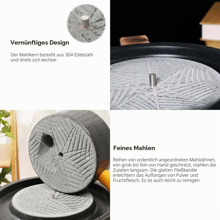 Handgefertigte Blausteinmühle, handgefräste Körnung, handgefertigte Mühle, Bohnen-Gerstensteinmühle,