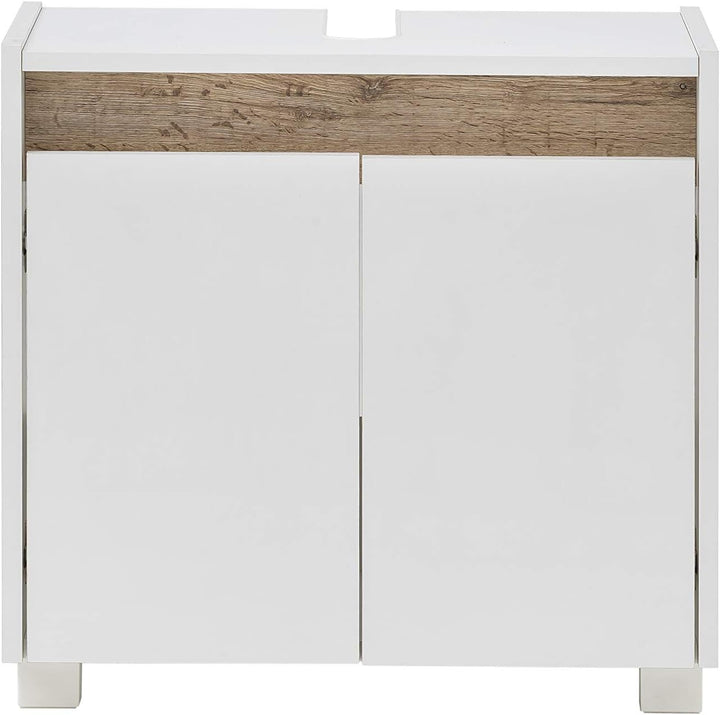 Schildmeyer Waschbeckenunterschrank 146316 Cosmo, 57 x 54,5 x 33 cm (BxHxT), weiss Mittel Weiss, Mit